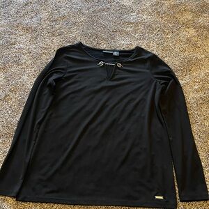 Tahari Black Long Sleeve Top